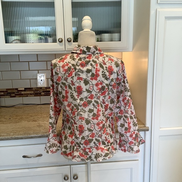 Floral Button Down Cotton Shirt Size Large Millenium Brand - Picture 3 of 9